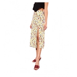 Generic Women's Polyester Floral Side Zip Skirt (Multicolor)