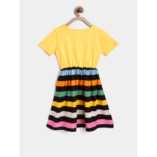 Generic Girl's Cotton Striped Short Sleeve Dress (Multicolor) Generic Girl's Cotton Striped Short Sleeve Dress (Multicolor)