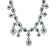 Generic Women's Brass Silver Plated Necklace set (Green) Generic Women's Brass Silver Plated Necklace set (Green)