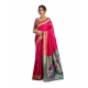Generic Women's Silk Blend Woven Saree With Unstitched Blouse 5.5 Mtr (Pink)