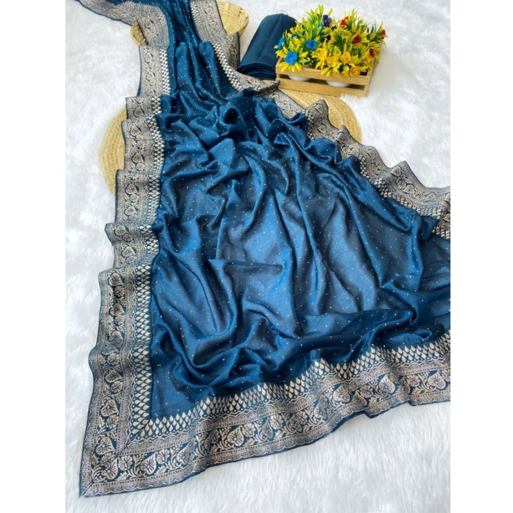 Generic Women's Silk Embroidred Saree With Unstitched Blouse 5.5Mtr (Light Green) Generic Women's Silk Embroidred Saree With Unstitched Blouse 5.5Mtr (Light Green)