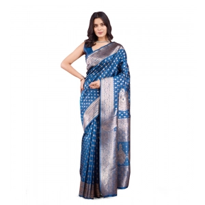 Generic Women's Banarasi Silk Printed Saree With Unstitched Blouse 5.5Mtr (Pinch)