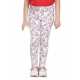 Generic Girl's Cotton Lycra Floral Elasticated Jeggings (White-Pink) Generic Girl's Cotton Lycra Floral Elasticated Jeggings (White-Pink)