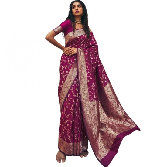 Generic Women's Art Silk Printed Saree With Unstitched Blouse 5.5Mtr (Wine) Generic Women's Art Silk Printed Saree With Unstitched Blouse 5.5Mtr (Wine)