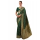 Generic Women's Jacquard Printed Saree With Unstitched Blouse 5.5Mtr (Green)