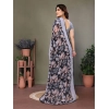 Generic Women's Chiffon Printed Saree With Unstitched Blouse 5.5Mtr (Grey)