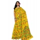 Generic Women's Georgette Printed Saree With Unstitched Blouse 5.5Mtr (Yellow)