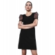 Generic Women's Organza And Polyester Lycra Floral Short Sleeve Dress (Black) Generic Women's Organza And Polyester Lycra Floral Short Sleeve Dress (Black)