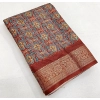 Generic Women's Cotton Blend Printed Saree With Unstitched Blouse 5.5Mtr (Multicolor)