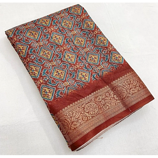 Generic Women's Cotton Blend Printed Saree With Unstitched Blouse 5.5Mtr (Multicolor) Generic Women's Cotton Blend Printed Saree With Unstitched Blouse 5.5Mtr (Multicolor)