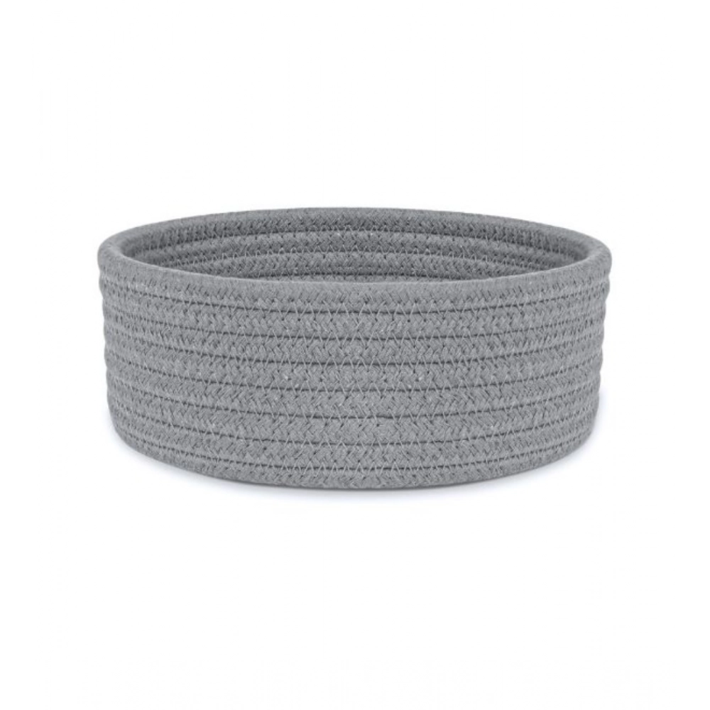 Generic Cotton 8x3 Inch Round 1 Pcs Bedside Organizer With Out Lid (Gray)