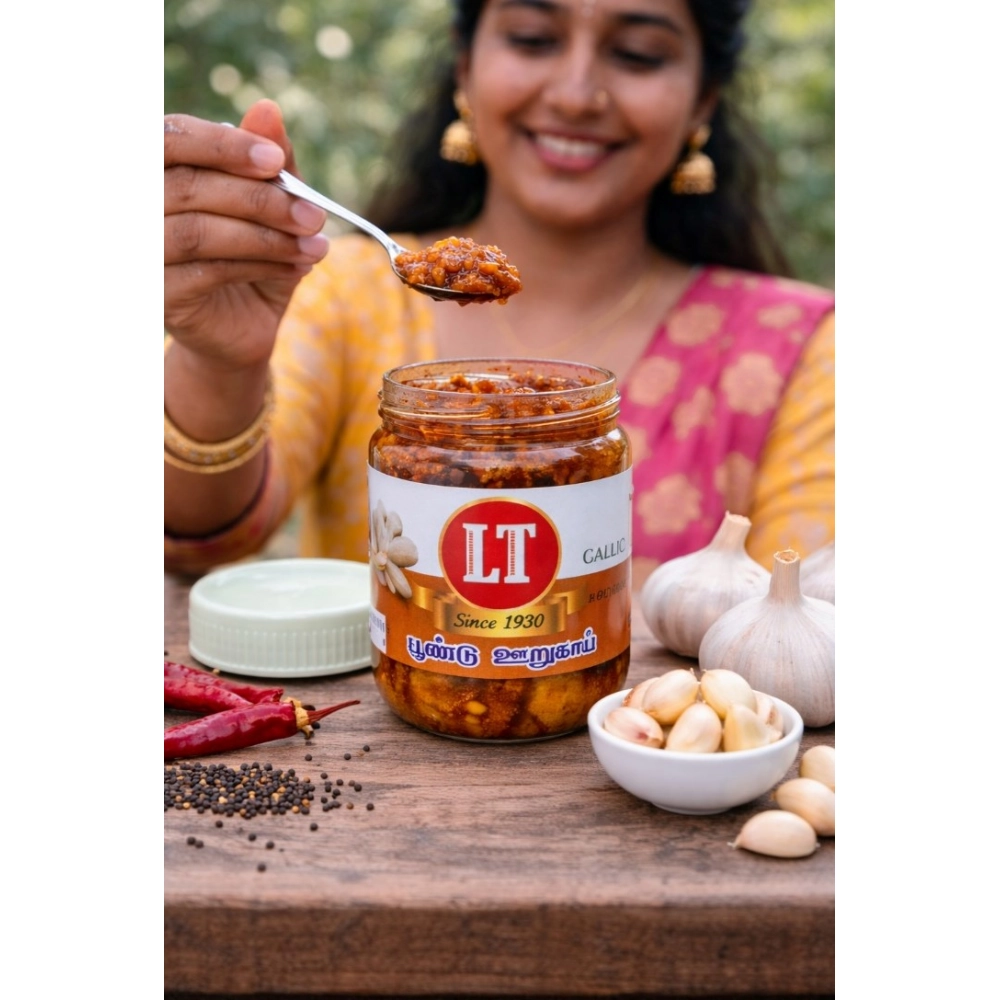 Generic Pack of_3 300GM LT Garlic Pickle Traditional Digestive Side Dish (Red)