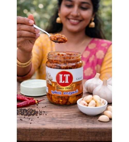 Generic Pack of_3 300GM LT Garlic Pickle Traditional Digestive Side Dish (Red)