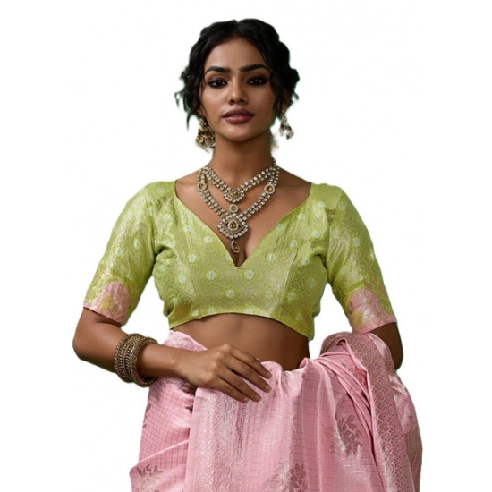 Generic Women's Linen Cotton Printed Saree With Unstitched Blouse 5.5Mtr (Pink) Generic Women's Linen Cotton Printed Saree With Unstitched Blouse 5.5Mtr (Pink)