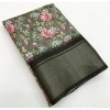 Generic Women's Cotton Silk Floral Printed Saree With Unstitched Blouse 5.5Mtr (Grey)