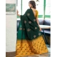 Generic Women's Soft Lichi Silk Printed Saree With Unstitched Blouse 5.5Mtr (Green)