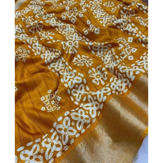 Generic Women's Cotton Silk Printed Saree With Unstitched Blouse 5.5Mtr (Yellow) Generic Women's Cotton Silk Printed Saree With Unstitched Blouse 5.5Mtr (Yellow)