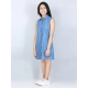 Generic Girl's Denim Solid Cold Shoulder Dress (Blue) Generic Girl's Denim Solid Cold Shoulder Dress (Blue)