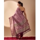 Generic Women's Faux_Banarasi Woven Saree With Unstitched Blouse 5.5Mtr (Purple)