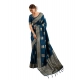 Generic Women's Silk Blend Printed Saree With Unstitched Blouse 5.5Mtr (Teal Blue) Generic Women's Silk Blend Printed Saree With Unstitched Blouse 5.5Mtr (Teal Blue)