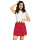 Generic Girl's Polyester Lurex Printed Sleeveless Skorts Set (White-Red) Generic Girl's Polyester Lurex Printed Sleeveless Skorts Set (White-Red)