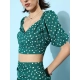 Generic Women's Polyester Floral Short Sleeve Co-Ord Set (Green) Generic Women's Polyester Floral Short Sleeve Co-Ord Set (Green)