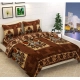 Generic Fleece Floral Printed Double Polar Warm Bedsheet with 2 Pillow Cover (Brown)