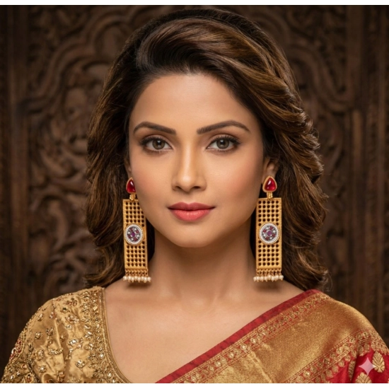 Generic Women's Zinc Alloy Gold Plated Dangler Earrings (Multicolor) Generic Women's Zinc Alloy Gold Plated Dangler Earrings (Multicolor)