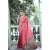 Generic Women's Faux_Tussar_Silk Geometric_Print Saree With Unstitched Blouse 5.5Mtr (Pink)