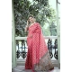 Generic Women's Faux_Tussar_Silk Geometric_Print Saree With Unstitched Blouse 5.5Mtr (Pink)