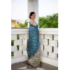 Generic Women's Faux_Tussar_Silk Geometric_Print Saree With Unstitched Blouse 5.5Mtr (Blue)