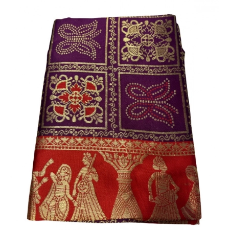 Generic Women's Jacquard Printed Saree With Unstitched Blouse 5.5Mtr (Wine) Generic Women's Jacquard Printed Saree With Unstitched Blouse 5.5Mtr (Wine)