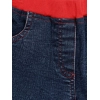 Generic Girl's Denim Lace Inserts Sleeveless Shorts (Blue-Red)