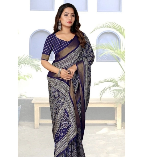 Generic Women's Cotton Silk Printed Saree With Unstitched Blouse 5.5Mtr (Blue) Generic Women's Cotton Silk Printed Saree With Unstitched Blouse 5.5Mtr (Blue)
