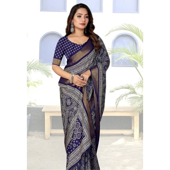Generic Women's Cotton Silk Printed Saree With Unstitched Blouse 5.5Mtr (Blue) Generic Women's Cotton Silk Printed Saree With Unstitched Blouse 5.5Mtr (Blue)