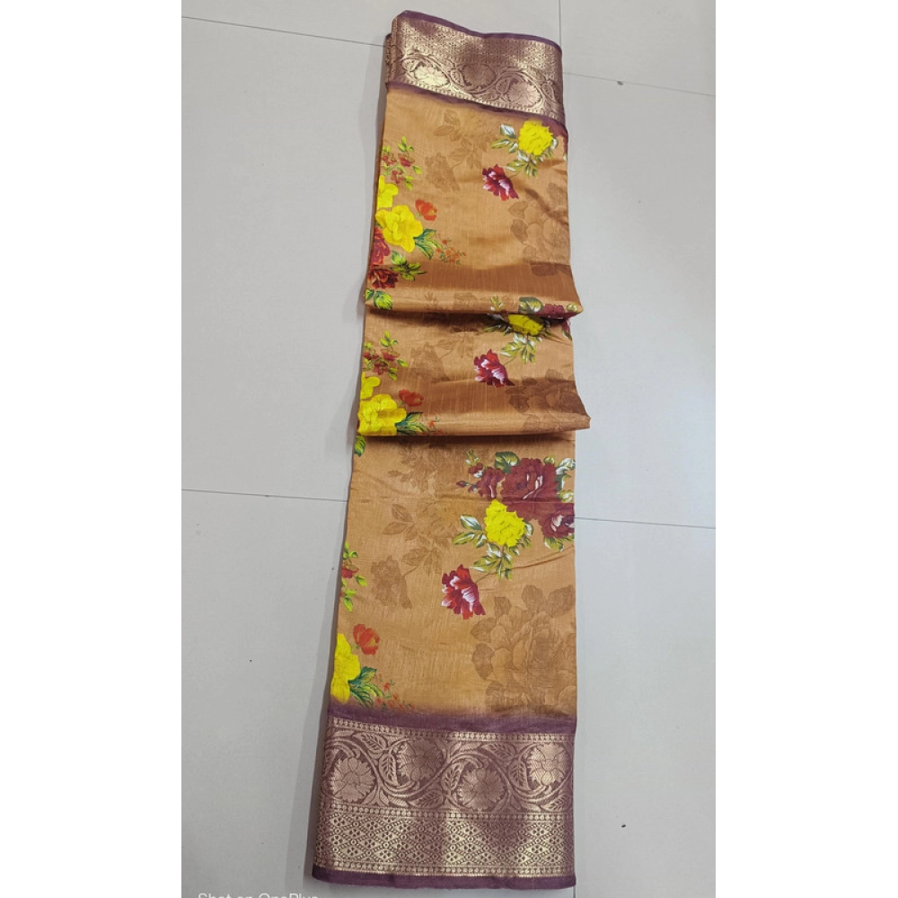 Generic Women's Digital Dolla Silk Printed Saree With Unstitched Blouse 5.5Mtr (Mustard) Generic Women's Digital Dolla Silk Printed Saree With Unstitched Blouse 5.5Mtr (Mustard)