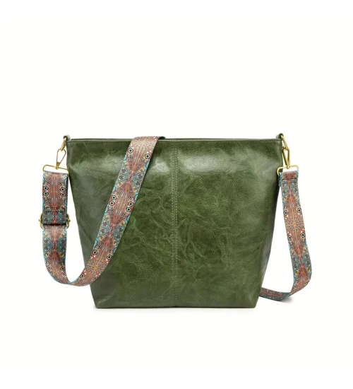 Generic Women's PU Leather Zipper Handbag (Green)