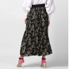 Generic Women's Georgette Chain Print Elasticated Skirt (Black-Cream)