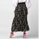 Generic Women's Georgette Chain Print Elasticated Skirt (Black-Cream) Generic Women's Georgette Chain Print Elasticated Skirt (Black-Cream)