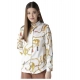 Generic Women's Satin Printed Long Sleeves Shirt (White-Gold) Generic Women's Satin Printed Long Sleeves Shirt (White-Gold)