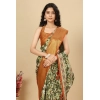 Generic Women's Cotton Silk Floral Printed Saree With Unstitched Blouse 5.5Mtr (Multicolor)