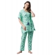 Generic Women's Rayon Floral Kaftan Sleeve Night Suit (Green - Blue) Generic Women's Rayon Floral Kaftan Sleeve Night Suit (Green - Blue)