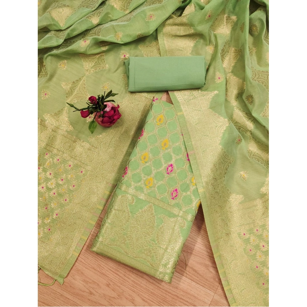 Generic Women's Banarasi Silk Printed Unstitched Salwar Suit Material With Dupatta (Pista, 3Mtrs) Generic Women's Banarasi Silk Printed Unstitched Salwar Suit Material With Dupatta (Pista, 3Mtrs)