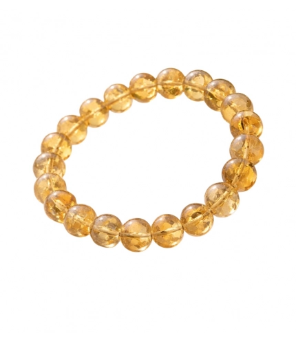 Generic Natural Crystal 8mm Citrine Bracelet (Yellow)
