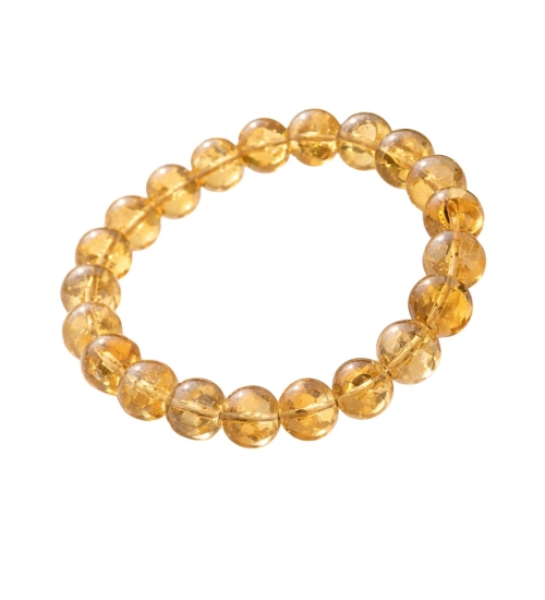 Generic Natural Crystal 8mm Citrine Bracelet (Yellow)