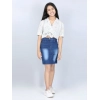 Generic Girl's Denim Solid Buttoned Skirt (Blue) Generic Girl's Denim Solid Buttoned Skirt (Blue)