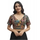 Generic Women's Crepe Position Print V Neck Short Sleeve Readymade Blouse (Black 38 Ready , Alterable 36–40)-PID65821 Generic Women's Crepe Position Print V Neck Short Sleeve Readymade Blouse (Black 38 Ready , Alterable 36–40)-PID65821