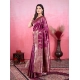 Generic Women's Banarasi Silk Printed Saree With Unstitched Blouse 5.5Mtr (Wine)