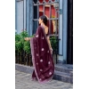 Generic Women's Faux Shimmer Floral Embroidery Ready to wear Saree With Unstitched Blouse 5.5Mtr (Maroon) Generic Women's Faux Shimmer Floral Embroidery Ready to wear Saree With Unstitched Blouse 5.5Mtr (Maroon)