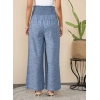 Generic Women's Cotton Self Design Smocked Trousers (Blue)
